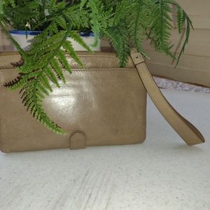 Lovely HOBO Taupe Wallet Wristlet